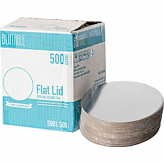 BluTable 7" Round Foil Pan Flat Board Lids Round - White, Silver - 500 / Carton (FOILLID7) BluTable 7" Round Foil Pan Flat Board Lids Round - White, Silver - 500 / Carton (FOILLID7)