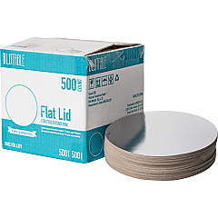 BluTable 9" Round Foil Pan Flat Board Lids Round - White, Silver - 500 / Carton (FOILLID9) BluTable 9" Round Foil Pan Flat Board Lids Round - White, Silver - 500 / Carton (FOILLID9)