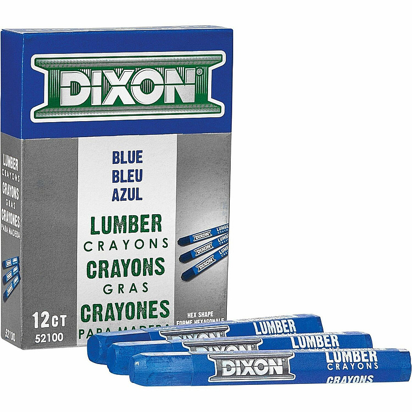 Dixon Industrial Lumber Crayons Blue - 12 / Box (X52100)