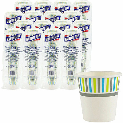 Genuine Joe 3 oz Cold Cups 50 / Pack - 20 / Carton - White - Paper - Cold, Beverage (GJO03161CT)