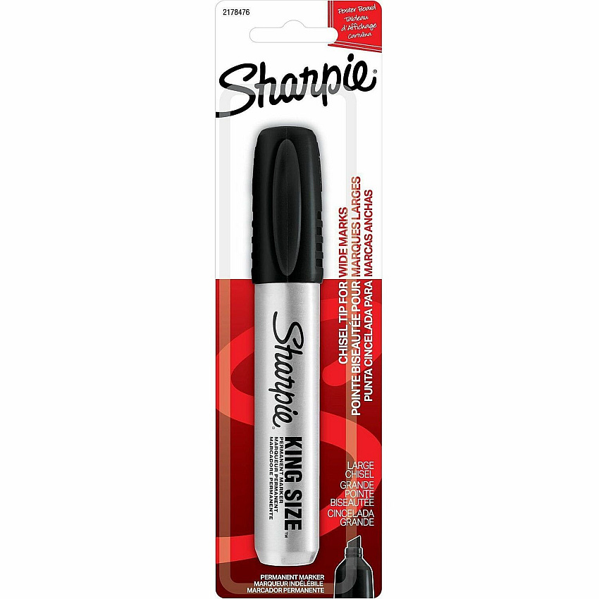 Sharpie Permanent Marker Black Ink - Aluminum, Plastic Barrel - Felt Tip - 1 Each (2178476)