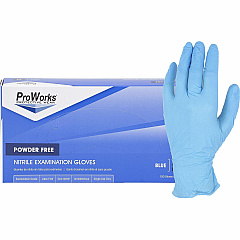 ProWorks Nitrile Powder-Free Exam Gloves 4 mil Thickness x 9.50" Glove Length - Large Size - For Right/Left Hand - Nitrile - Blue - Comfortable, Latex-free, Non-sterile - For Industrial, Food Service, Construction, First Responder/Defense, Heal (GLN135FL) ProWorks Nitrile Powder-Free Exam Gloves 4 mil Thickness x 9.50" Glove Length - Large Size - For Right/Left Hand - Nitrile - Blue - Comfortable, Latex-free, Non-sterile - For Industrial, Food Service, Construction, First Responder/Defense, Heal (GLN135FL)