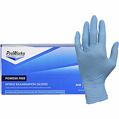 ProWorks NPF Nitrile Powder Free Exam Gloves 5.5 mil Thickness x 9.50" Glove Length - Small Size - For Right/Left Hand - Synthetic Nitrile Rubber - Blue - Non-sterile, Latex-free, Odor-free, Puncture Resistant, Tear Resistant, Chemical Resistan (GLN106FS) ProWorks NPF Nitrile Powder Free Exam Gloves 5.5 mil Thickness x 9.50" Glove Length - Small Size - For Right/Left Hand - Synthetic Nitrile Rubber - Blue - Non-sterile, Latex-free, Odor-free, Puncture Resistant, Tear Resistant, Chemical Resistan (GLN106FS)