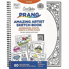 Pacon Amazing Artist Sketch Book 80 Pages - Black, White Cover - Perforated, Acid-free - 1 Each (P4820)
