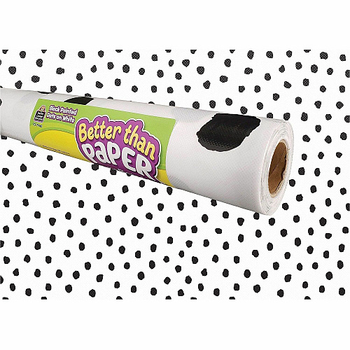 Teacher Created Resources Better Than Paper Board Roll Bulletin Board, Classroom - 48" Width x 12 ft Length - Black Dots on White - 1 Roll (77460)