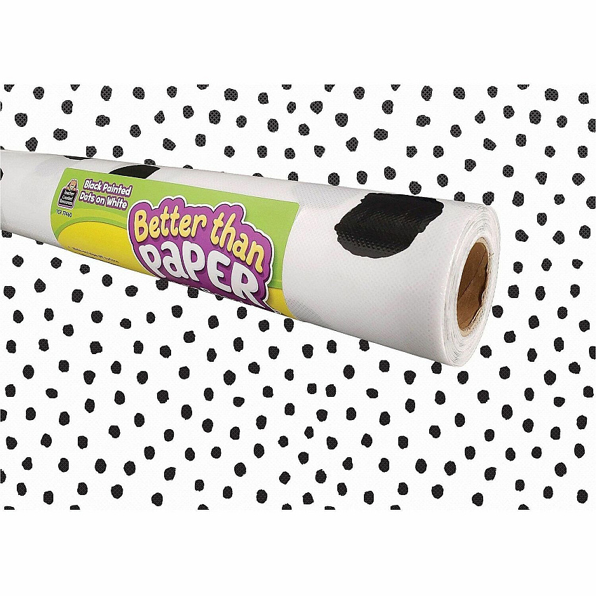 Teacher Created Resources Better Than Paper Board Roll Bulletin Board, Classroom - 48" Width x 12 ft Length - Black Dots on White - 1 Roll (77460)