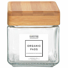 Tampon Tribe Spa Display Jars for Tampons Clear - Tempered Glass, Bamboo - 4 / Carton (PSPA4)