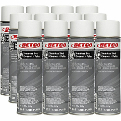 Betco Stainless Steel Cleaner & Polish Ready-To-Use - 16 fl oz (0.5 quart) - Characteristic Scent - Non-greasy, Film-free - White Can - 12 / Carton (0652300CT)