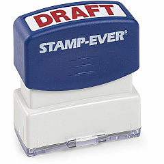 Trodat Stamp-Ever Pre-Inked DRAFT HERE Stamp DRAFT - 0.55" Impression Width x 1.50" Impression Length - Red - 1 Each (5947)