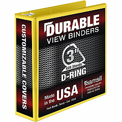 Samsill Durable Three-Ring View Binder 3" Binder Capacity - 625 Sheet Capacity - 3 Ring - Fastener: D-Ring - Pocket: 2, Internal - Polypropylene, Chipboard - Yellow - Recycled - Durable, PVC-free, Ink-transfer Resistant, Clear Overlay, Sturdy - 1 (16481) Samsill Durable Three-Ring View Binder 3" Binder Capacity - 625 Sheet Capacity - 3 Ring - Fastener: D-Ring - Pocket: 2, Internal - Polypropylene, Chipboard - Yellow - Recycled - Durable, PVC-free, Ink-transfer Resistant, Clear Overlay, Sturdy - 1 (16481)