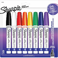 Sharpie Oil-Based Paint Markers Assorted Ink - Oil Based - Metal Barrel - 8 / Pack (2107454) Sharpie Oil-Based Paint Markers Assorted Ink - Oil Based - Metal Barrel - 8 / Pack (2107454)