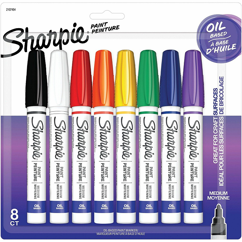 Sharpie Oil-Based Paint Markers Assorted Ink - Oil Based - Metal Barrel - 8 / Pack (2107454)