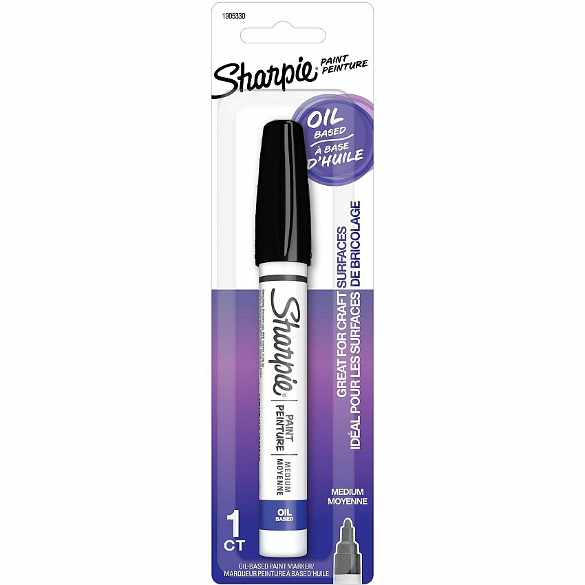 Sharpie Oil-Based Paint Markers Black Ink - Oil Based - Metal Barrel - 1 Pack (1905330)
