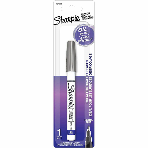 Sharpie Oil-Based Paint Markers Silver Ink - Oil Based - Metal Barrel - 1 Pack (1875036)