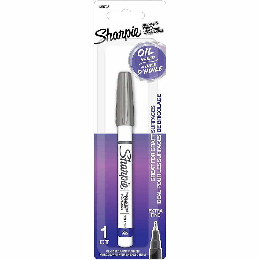 Sharpie Oil-Based Paint Markers Silver Ink - Oil Based - Metal Barrel - 1 Pack (1875036)