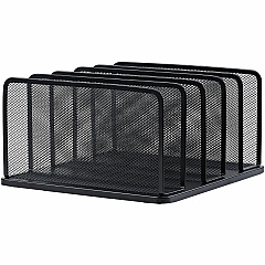 Lorell 5-Tier Letter Tray 5 Tier(s) - Vertical - Side-loading, Sturdy - Black - Steel Mesh - 1 Each (LLR95282)