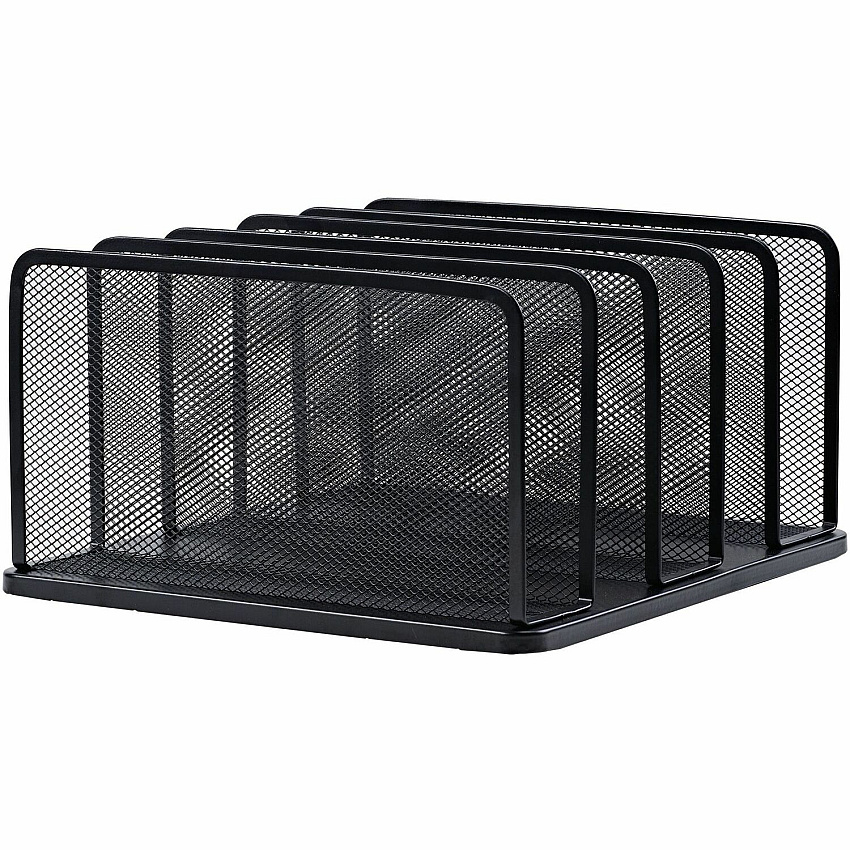 Lorell 5-Tier Letter Tray 5 Tier(s) - Vertical - Side-loading, Sturdy - Black - Steel Mesh - 1 Each (LLR95282)