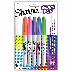 Sharpie Glam Pop Permanent Markers Assorted Ink - 5 / Pack (2185230) Sharpie Glam Pop Permanent Markers Assorted Ink - 5 / Pack (2185230)