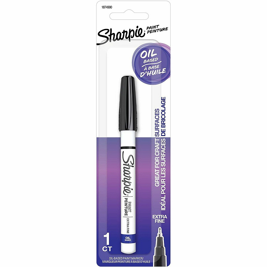 Sharpie Oil-Based Paint Markers Black Ink - Oil Based - Metal Barrel - 1 Pack (1874990)