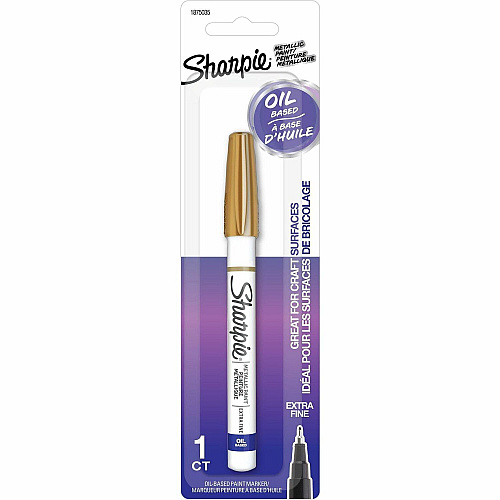Sharpie Oil-Based Paint Markers Gold Ink - Oil Based - Metal Barrel - 1 Pack (1875035)