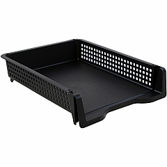 Business Source Stackable Letter Tray Stackable, Front Loading - Black - Plastic - 1 Each (BSN42571) Business Source Stackable Letter Tray Stackable, Front Loading - Black - Plastic - 1 Each (BSN42571)