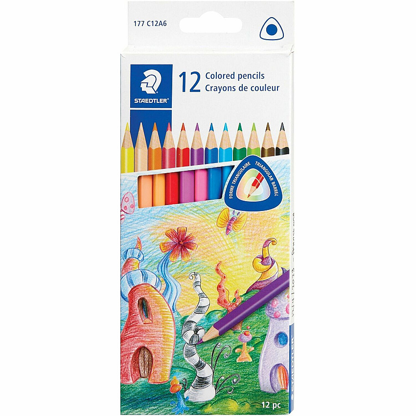Staedtler Triangular Colored Pencils 2HB - 12 / Pack (177C12)
