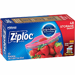 Ziploc&reg; Stand-Up Storage Bags Blue - Kitchen - 48/Box - 9 / Carton (351317CT)