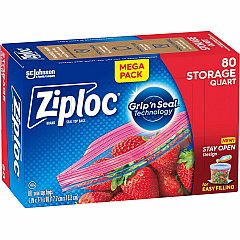 Ziploc&reg; Stand-Up Storage Bags Blue - Kitchen - 80/Box - 9 / Carton (351319CT)