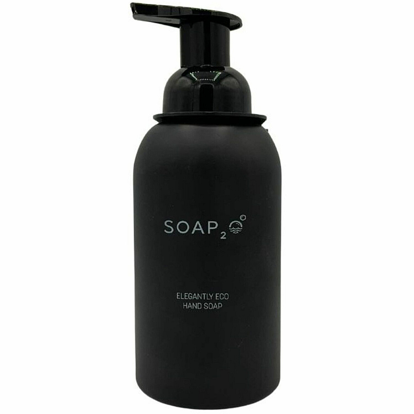 SOAP2O Ceramic Soap Bottle 11.83 fl oz Capacity - Eco-friendly, Wall Mountable, Counter Mountable - Black - 1 Each (S2O350BD)