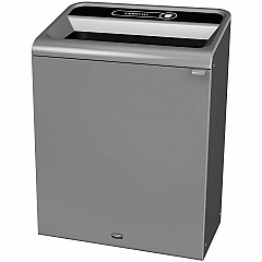 Rubbermaid Commercial Configure 1 Stream Gray Container Open Top - 45 gal Capacity - For Commercial, Indoor, Outdoor - Contoured Edge, Ergonomic Handle, Hinged Door, Venting Channel, Damage Resistant, Recyclable - 38" Height x 19.5" Width x 29.1 (1961507)
