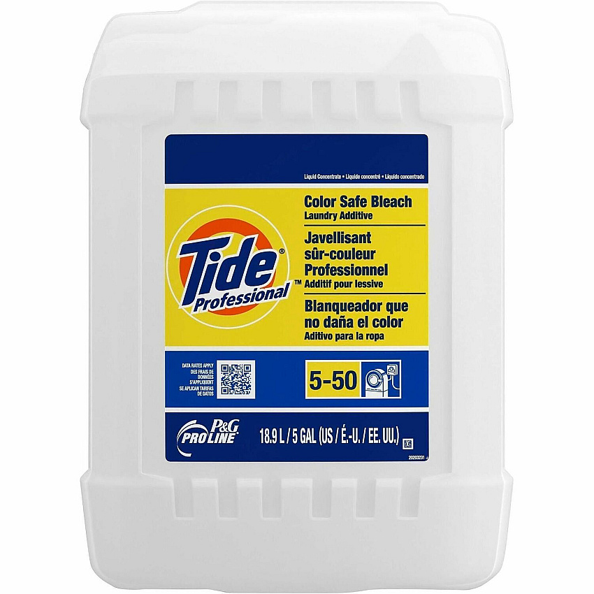 Tide Pro Line Professional Color Safe Bleach Laundry Additive For Laundry, Garment, Linen - Concentrate - Liquid - 640 fl oz (20 quart) - Color Safe, pH Neutral, Chlorine-free - White - 1 Carton (70675)