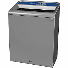 Rubbermaid Commercial Configure 1 Stream Gray Container Open Top - 45 gal Capacity - For Commercial, Indoor, Outdoor - Contoured Edge, Ergonomic Handle, Hinged Door, Venting Channel, Damage Resistant, Recyclable - 38" Height x 19.5" Width x 29.1 (1961508)