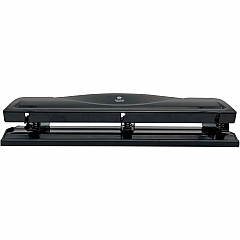 Business Source Nonadjustable 3-Hole Punch 10 Sheet - 1/4" Punch Size - Round Shape - Black - 1 Each (BSN65655)