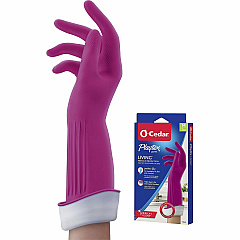 O-Cedar Playtex Living Gloves 14" Glove Length - Chemical, Bacteria Protection - Medium Size - Latex, Neoprene, Nitrile - Pink - Anti-microbial, Reusable, Durable, Comfortable, Odor Resistant, Textured Palm, Textured Fingertip - For Household, Cl (166119)