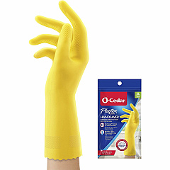 O-Cedar Playtex Handsaver Gloves Hot Water, Chemical Protection - X-Large Size - Latex, Nitrile, Neoprene - Yellow - Long Lasting, Durable, Anti-microbial, Odor Resistant, Comfortable, Textured Fingertip, Textured Palm, Reusable - For Household - (163670)