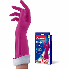 O-Cedar Playtex Living Gloves 14" Glove Length - Chemical, Bacteria Protection - Small Size - Latex, Neoprene, Nitrile - Pink - Anti-microbial, Reusable, Durable, Comfortable, Odor Resistant, Textured Palm, Textured Fingertip - For Household, Cle (166118)