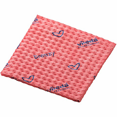 Vileda Professional Breazy Microfiber Cloths 13.78" Length x 13.78" Width - Washable, Hygienic - Red - 25 / Pack (161611)