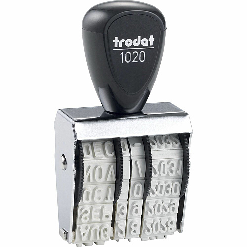Trodat Size 2 Rubber Date Stamp Date Stamp - 0.19" Impression Length - 4 Bands - Gray - Rubber, Steel - 1 Each (RD020)