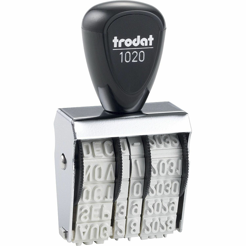 Trodat Size 2 Rubber Date Stamp Date Stamp - 0.19" Impression Length - 4 Bands - Gray - Rubber, Steel - 1 Each (RD020)