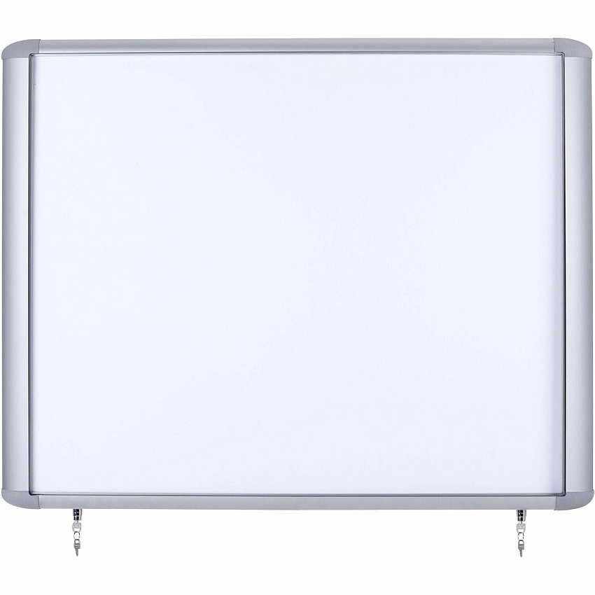 MasterVision Water-Resistant Enclosed Dry-Erase Board 30" (2.5 ft) Width x 26.5" (2.2 ft) Height - White Lacquered Steel Surface - Anodized Aluminum Aluminum Frame - Rectangle - Magnetic - 1 Each (VT340609760)