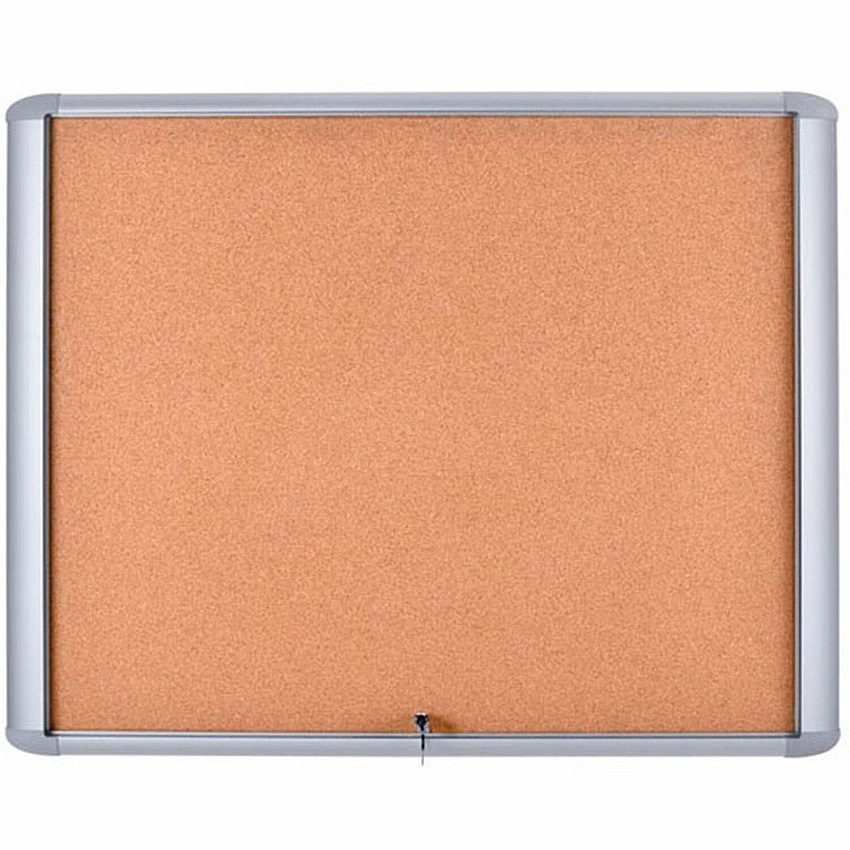 MasterVision Water-Resistant Enclosed Corkboard 30" Board Height x 26.50" Board Width x 0.70" Board Depth - Light Brown Cork Surface - Water Resistant - Gray Anodized Aluminum Frame - 32" Height x 27" Width - 1 Each (VT340601760)