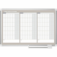 MasterVision 3-Month Calendar Board 36" (3 ft) Width x 24" (2 ft) Height - White Lacquered Steel Surface - Aluminum Frame - Rectangle - Horizontal - Magnetic - 1 Each (GA03204830) MasterVision 3-Month Calendar Board 36" (3 ft) Width x 24" (2 ft) Height - White Lacquered Steel Surface - Aluminum Frame - Rectangle - Horizontal - Magnetic - 1 Each (GA03204830)