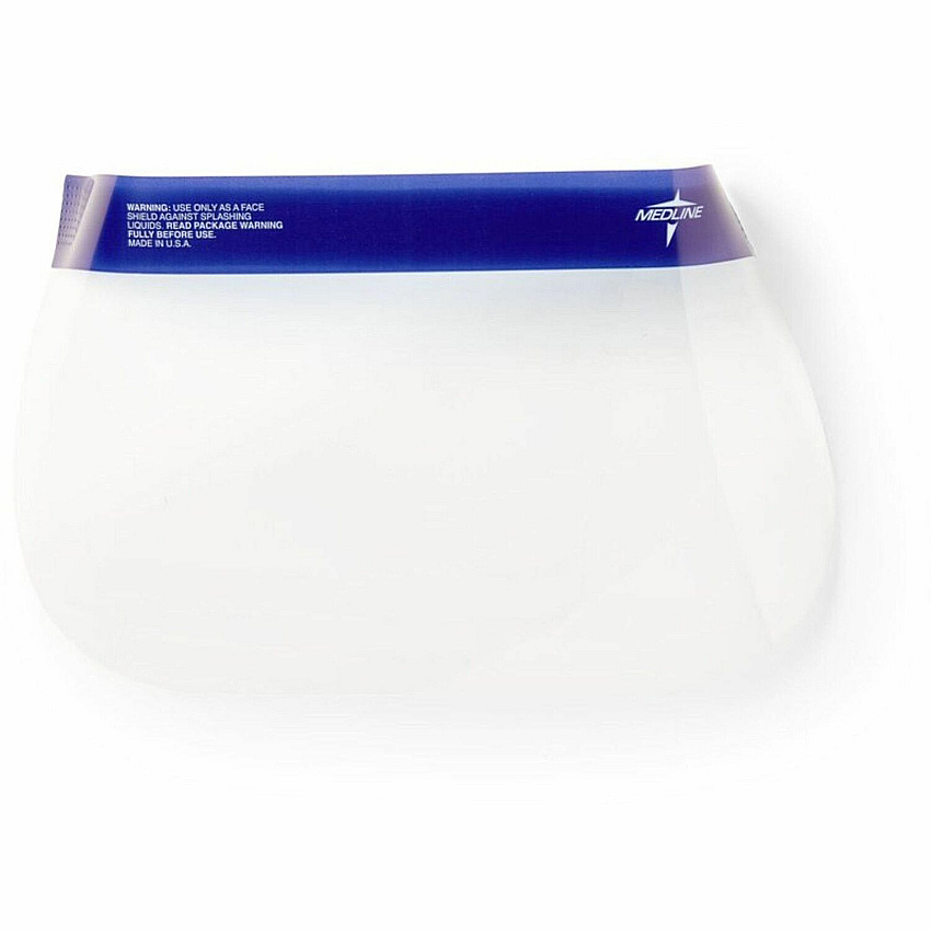 Medline Disposable Full-Length Face Shields Fog, Splash Protection - Foam, Elastic - Clear - Disposable, Lightweight, Anti-fog, Latex-free - 24 / Box (NONFS300)