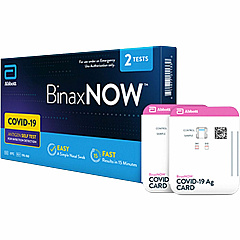 BinaxNOW Rapid Antigen Test Kit Kit for COVID-19 - 2 / Box (TSTABN2) BinaxNOW Rapid Antigen Test Kit Kit for COVID-19 - 2 / Box (TSTABN2)