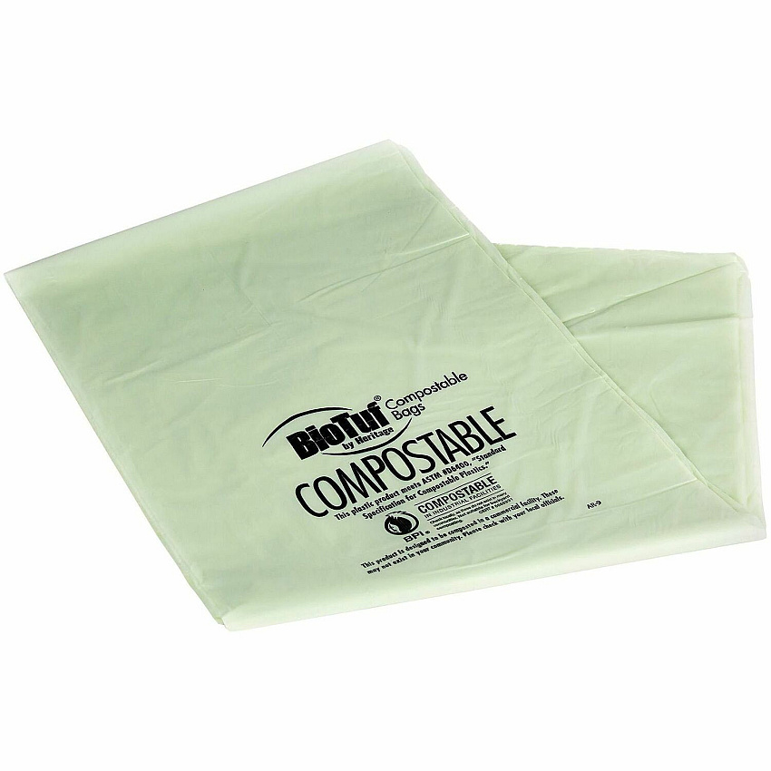 Heritage BioTuf Compostable Can Liners 30 gal Capacity - 39" Length x 30" Width x 1.20 mil (30 Micron) Thickness - Green - Bioplast - Can Liner, Food Waste, Industrial - 1 Carton (Y6039SER01)