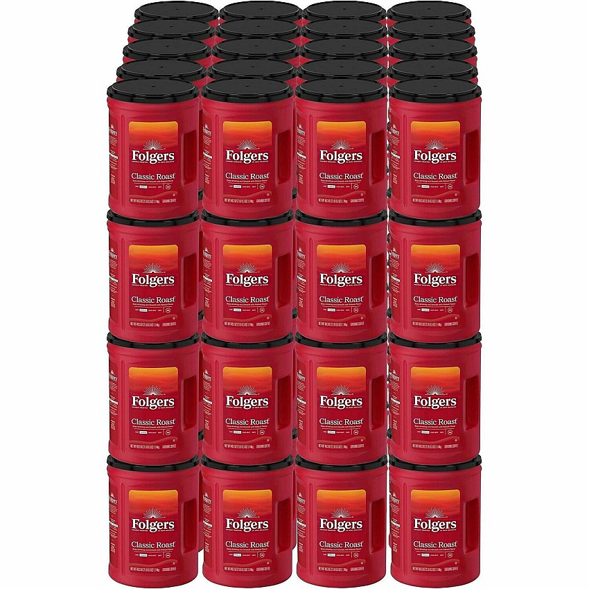 Folgers&reg; Ground Classic Roast Coffee Medium - 40.3 oz Per Canister - Ground - Mountain Grown, Classic Roast - Kosher/ - 35 / Pallet (30419PL)