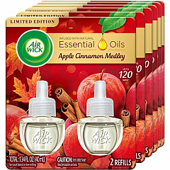 Air Wick Apple Scented Oil Oil - 0.6 fl oz (0 quart) - Apple Cinnamon Medley - 60 Day - Long Lasting - 2/Pack - 6 / Carton (95499CT)