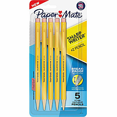 Paper Mate Sharp Writer Mechanical Pencils Yellow Barrel - 5 / Pack (2200939) Paper Mate Sharp Writer Mechanical Pencils Yellow Barrel - 5 / Pack (2200939)