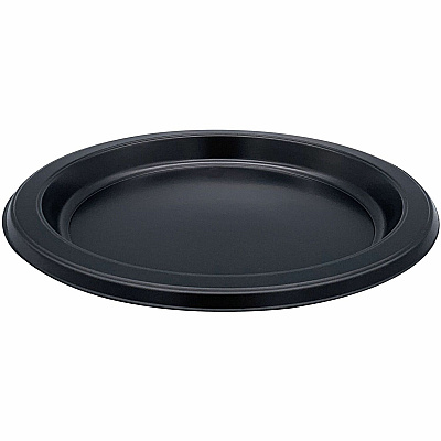 Genuine Joe Disposable Plastic Plate Picnic, Party, Breakroom - Disposable - Black - Plastic Body - Round - 125/Pack - 8 / Carton (GJO10332CT)