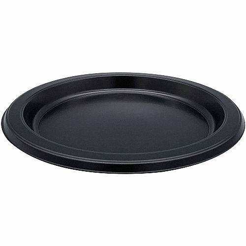 Genuine Joe Disposable Plastic Plate Picnic, Party, Breakroom - Disposable - Black - Plastic Body - Round - 125/Pack - 8 / Carton (GJO10332CT)